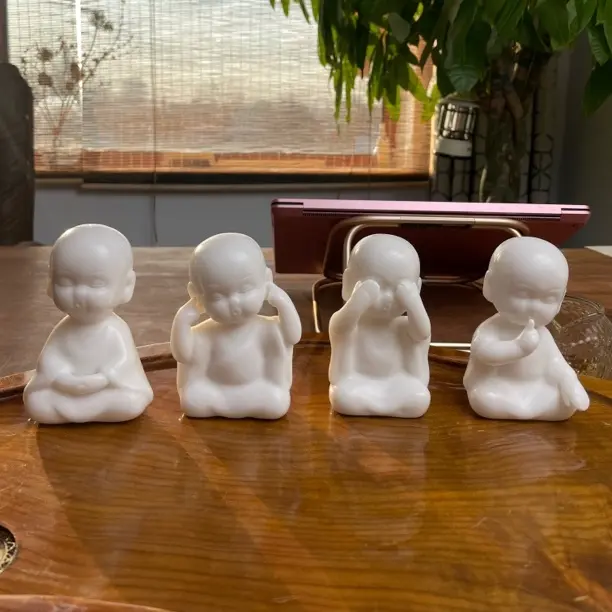 四不禅意小和尚摆件【不想不听不看不说】