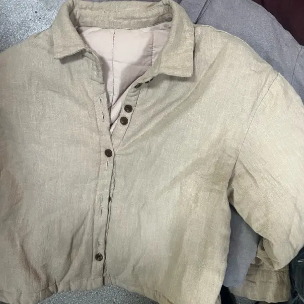 【九月分享】砂洗老亚麻十粒扣棉服024350