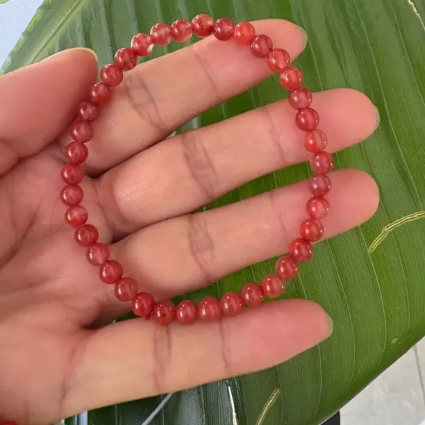 原矿瓦西南红，玫瑰牛血红单圈手串 卡5mm 多样性发其一