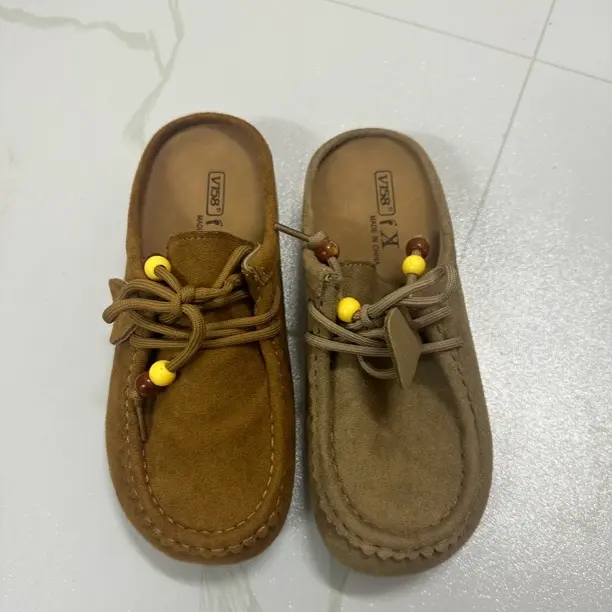 新款复古时尚百搭包头女式秋季勃肯半拖鞋