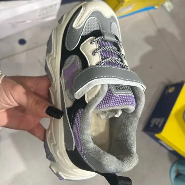 直播间扣号冬季新款加绒软底老爹运动鞋男女中大童适用