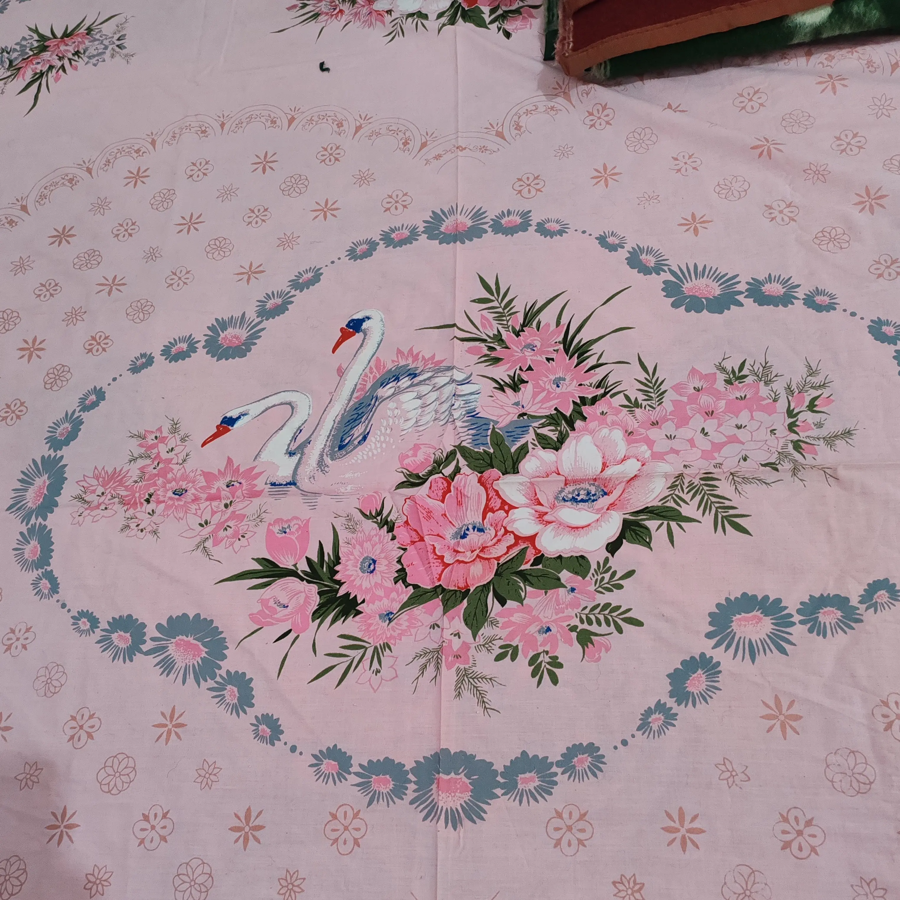 八九成新纯棉老花布  国民老货 羊毛毯  儿时记忆