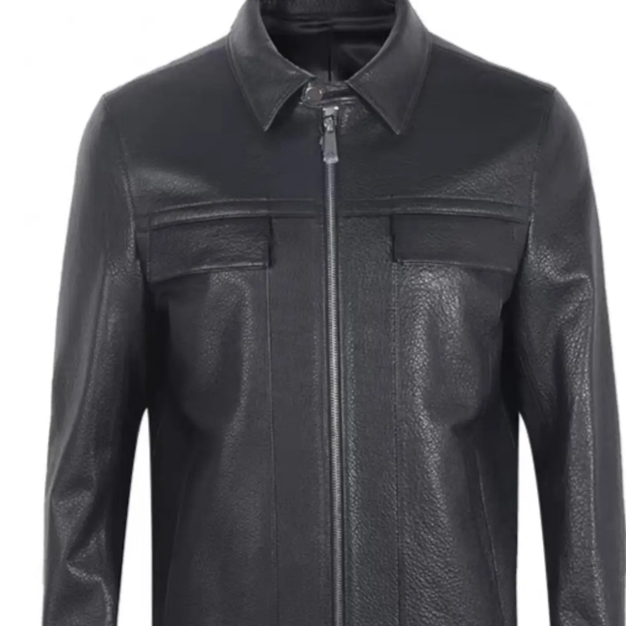 春秋冬季男士真皮皮衣翻领商务休闲保暖皮夹克(以直播间实物为准)