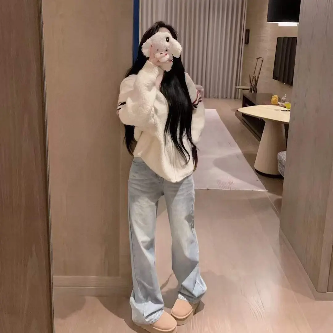 韩系连帽加厚毛衣插肩袖小香风常规款女拼接女设计感小众针织外套