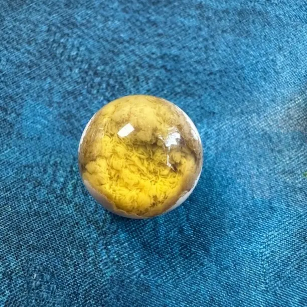 树脂手链 缅甸瓷白蛋黄溶洞拉丝15mm