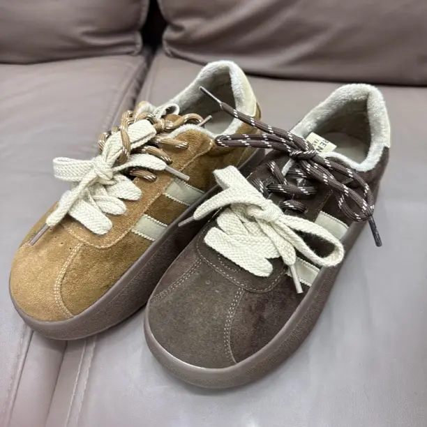 加绒女美拉德轻职风保暖时尚休闲软底轻便厚底百搭韩版冬季