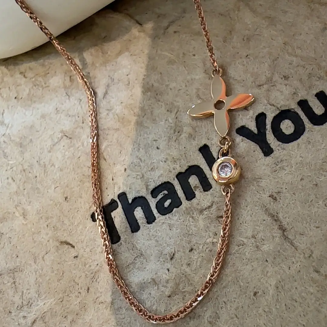 正品18K金钻石老花百搭抽拉链条