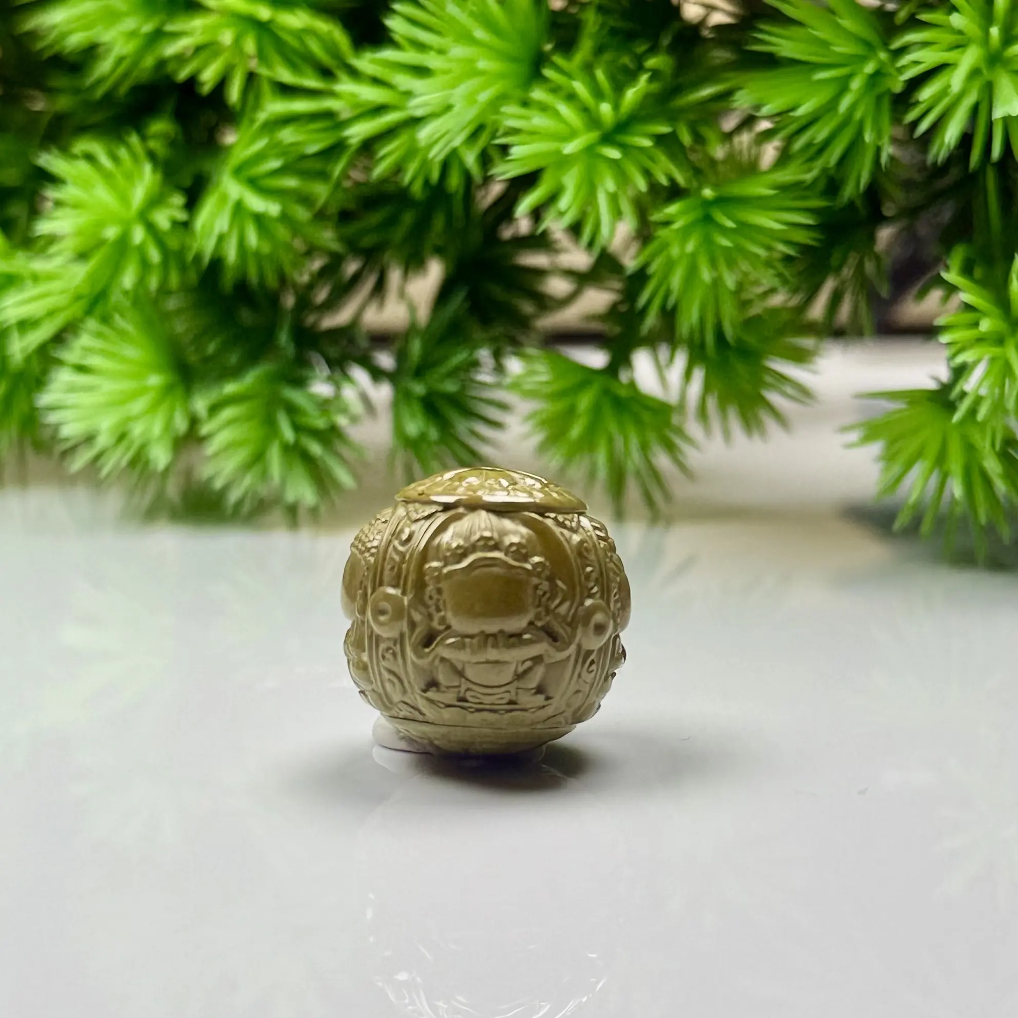 天然原矿绿松石高瓷特色四面无相佛圆珠