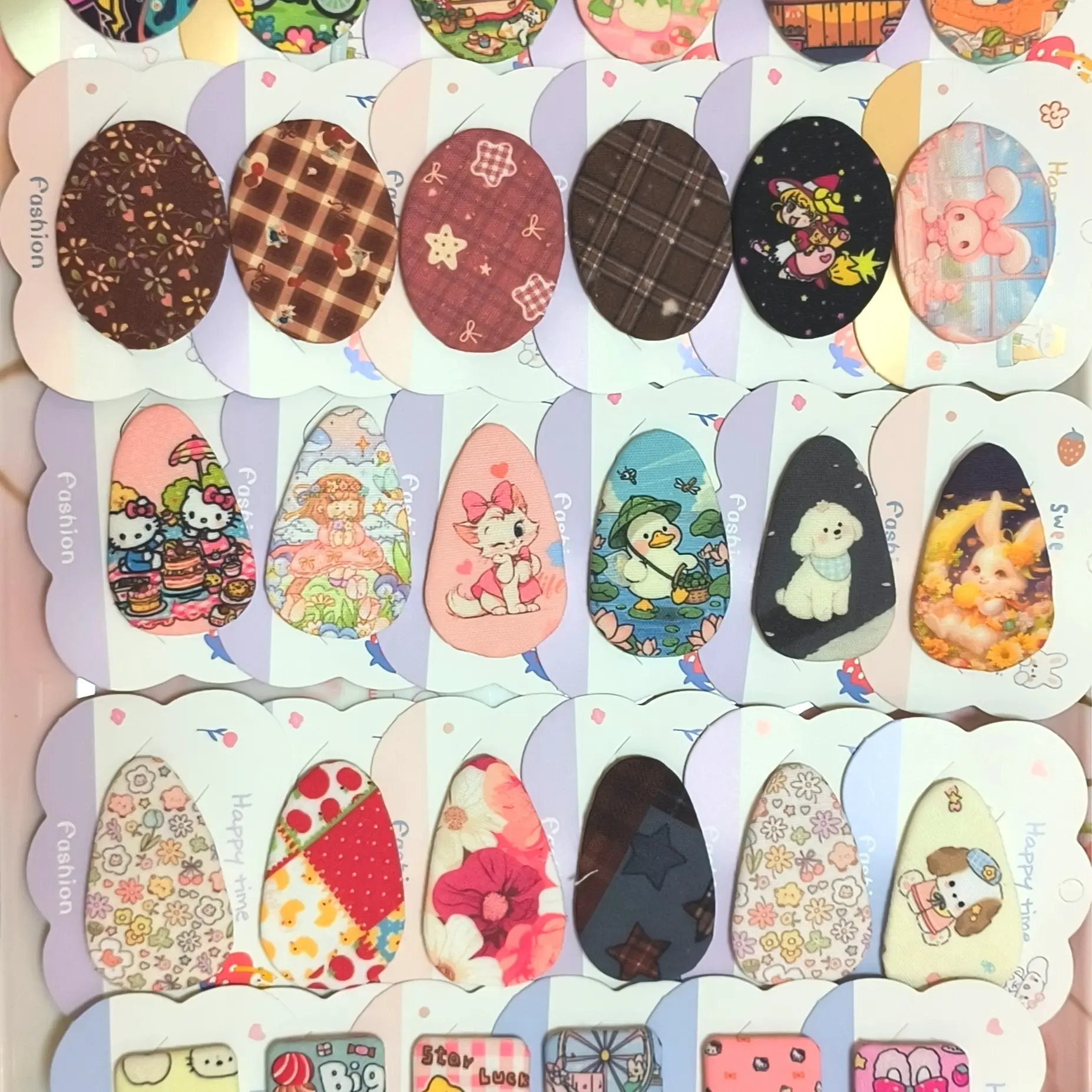 纯手工卡通可爱格子碎花风格布艺掰掰夹儿童成人发饰