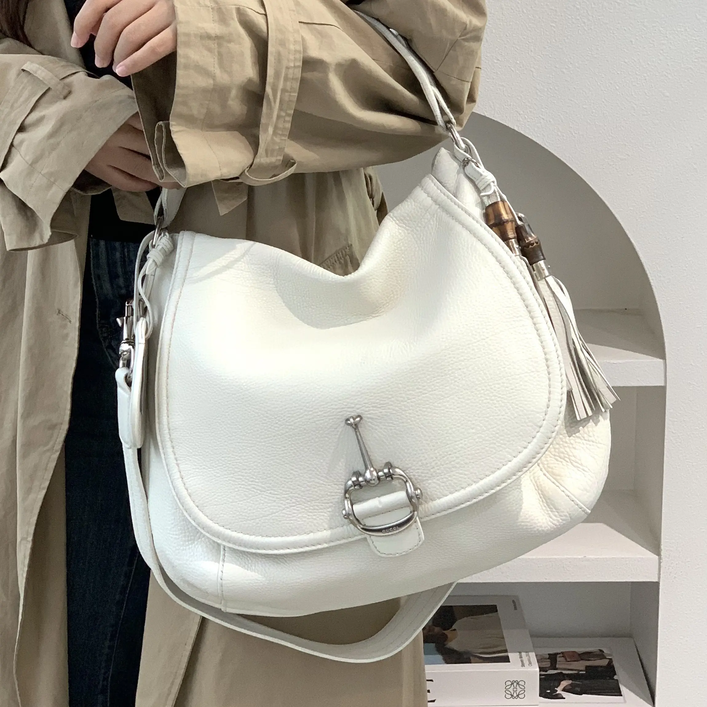 95新 GUCCI/古驰 Gucci流苏竹节单肩包