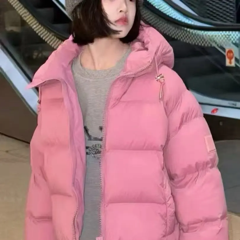 糖依果家 女童冬季连帽短款芭乐粉羽绒服