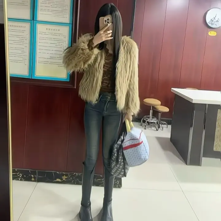 人造皮草 时尚百搭加密加厚子毛皮草外套女秋冬保暖