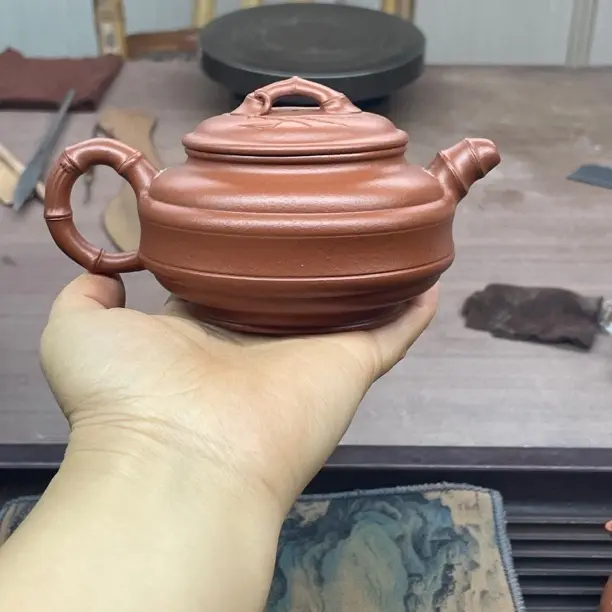 260cc双线竹鼓 赵庄朱泥纯手工