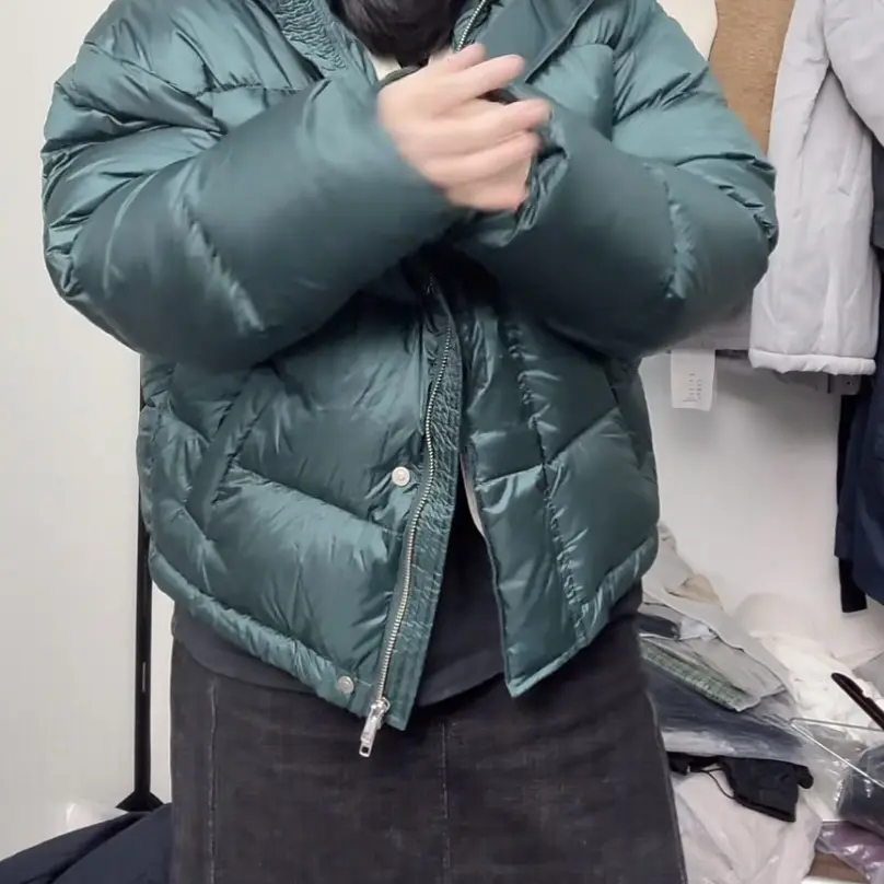 白鸭绒女短款冬季韩版宽松防寒面包服外套小个子潮