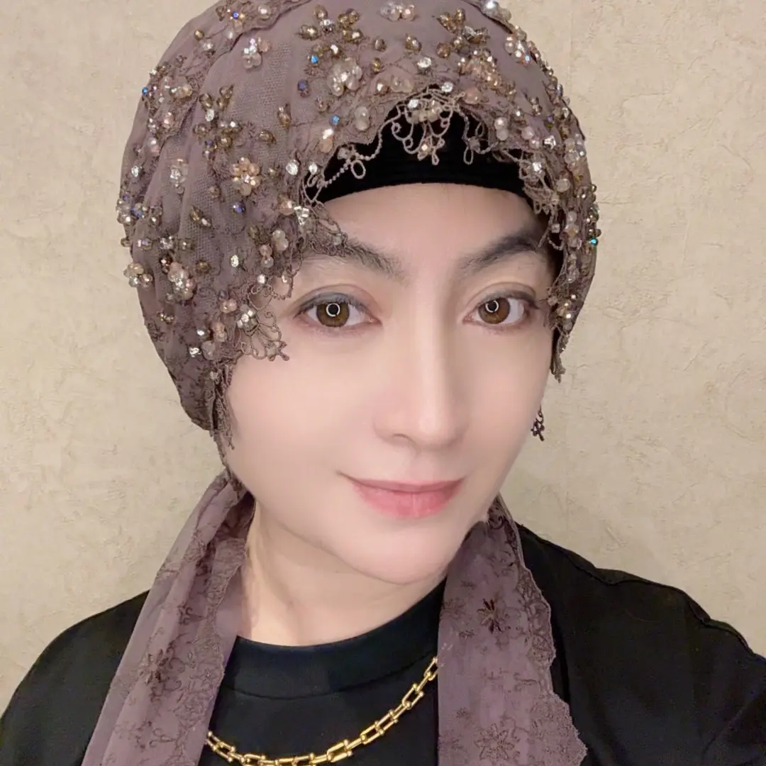 时尚洋气高档披肩帽夏季薄款【百搭】帽子气质女士镂空蕾丝包头帽