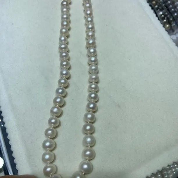 8-9mm无核淡水珍珠项链S925银经典百搭颈饰