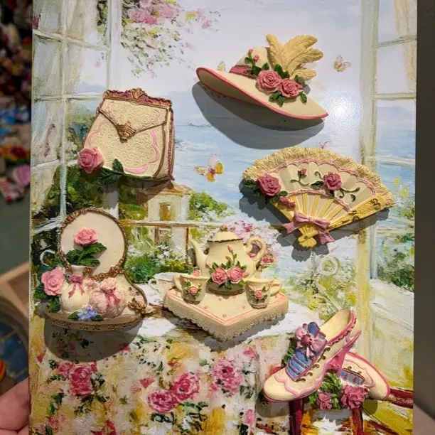 特价复古绝版贵妇下午茶一套6个老货冰箱贴（磁铁个别掉落需要粘）