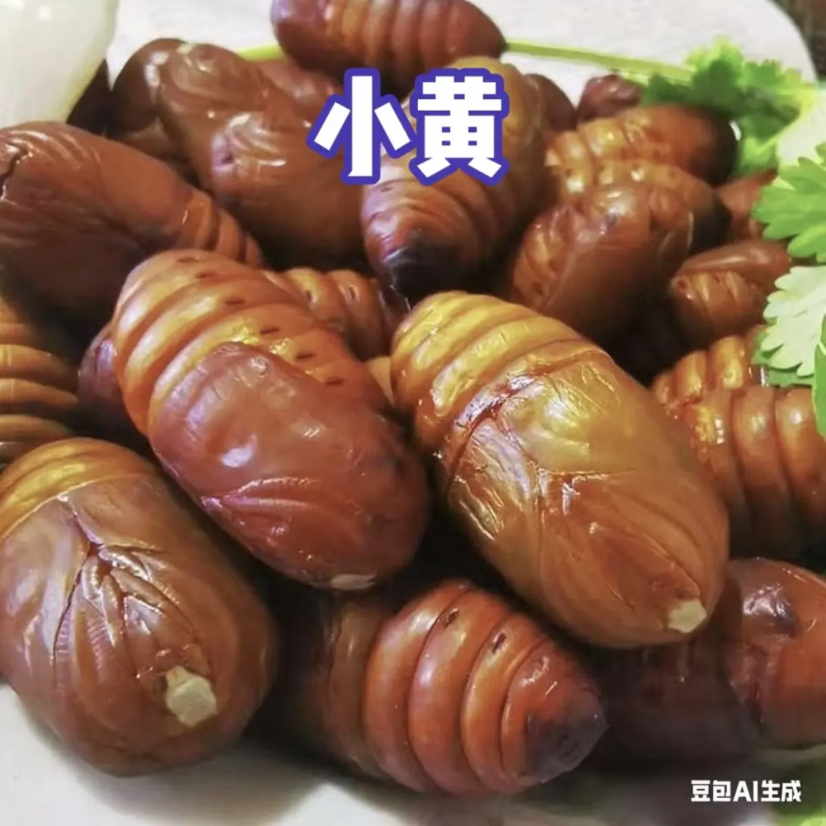 东北特产柞树蚕蛹新鲜小黄，茧蛹高蛋白，纯绿色