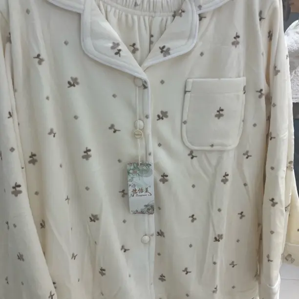 秋冬海岛绒睡衣套装长袖长裤加厚加绒保暖家居服