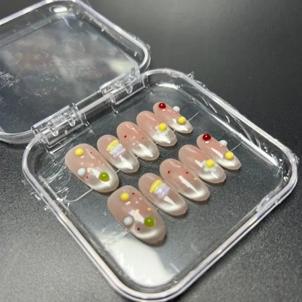 Pink sea粉色的海 可爱猫眼豆豆甲片 