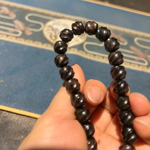 乌木黑檀木扭丝珠9*10