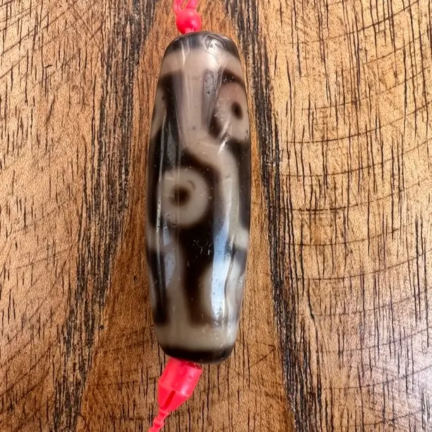 曲贡藏传仿纯系列黑金爆砂折线九眼天珠巴西玛瑙自然风化仿纯孔道