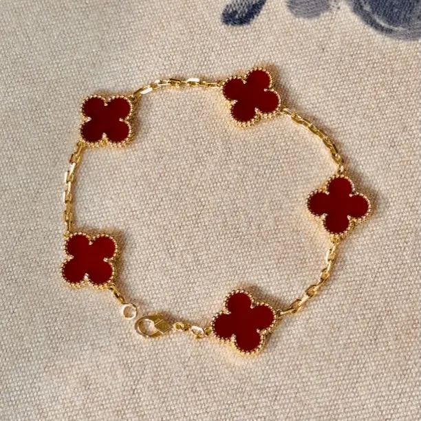 18k金k黄红玛瑙手链