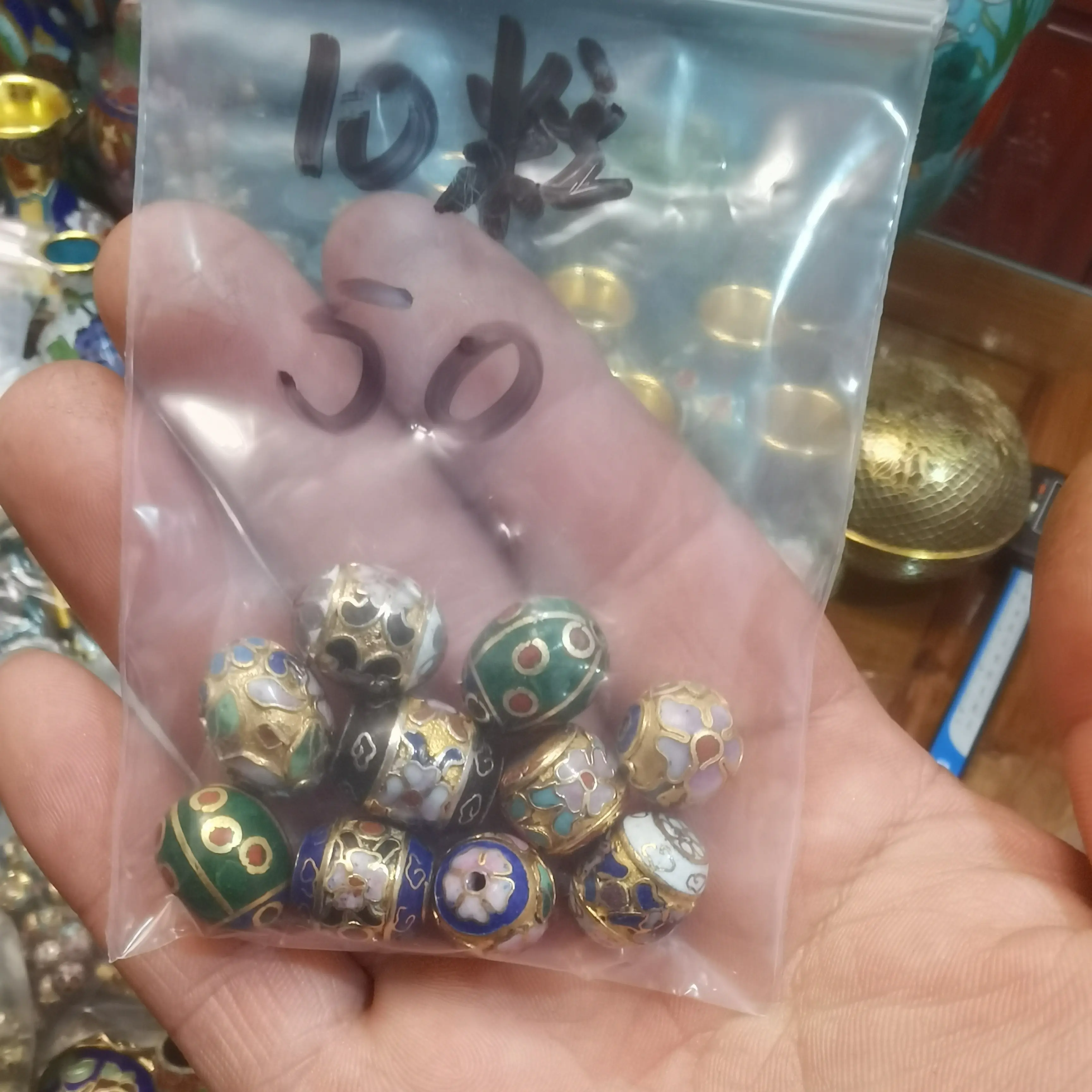 非遗景泰蓝景泰蓝异形珠10颗特价