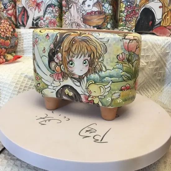 手工手绘雕刻透气紫砂多肉花盆创意复古镶钻适合室内盆栽