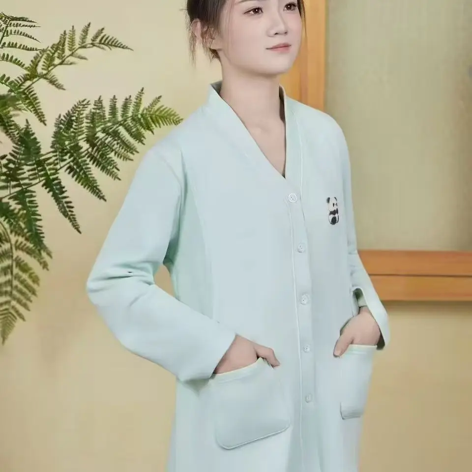 秋冬加厚桑蚕丝孕妇哺乳月子服，柔软透气吸汗