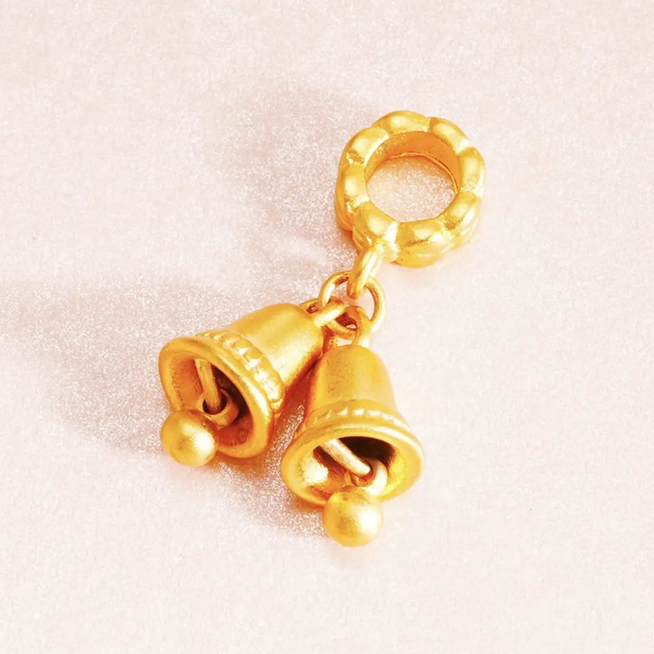 铜合金耳饰 铜镀硬镀金铃铛吊坠女款喷镀金小喇叭配件DIY吊坠