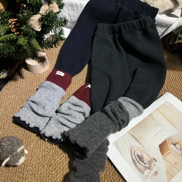 女童秋冬堆堆裤袜套设计加绒打底裤