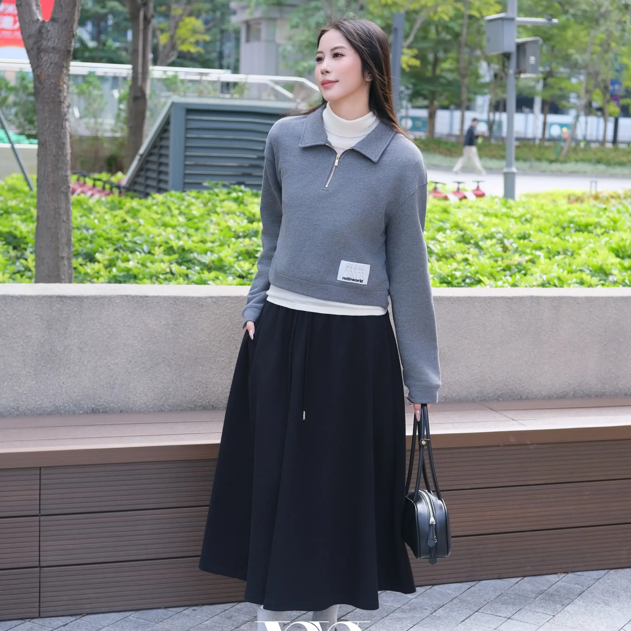 纯棉翻领半拉链卫衣