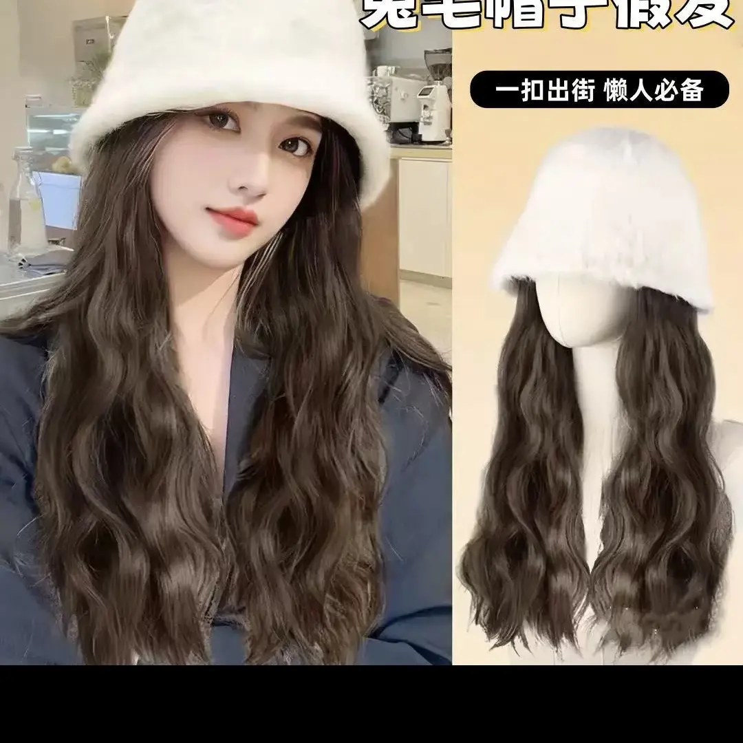 四季款棒球渔夫帽头发假发一体假发帽子