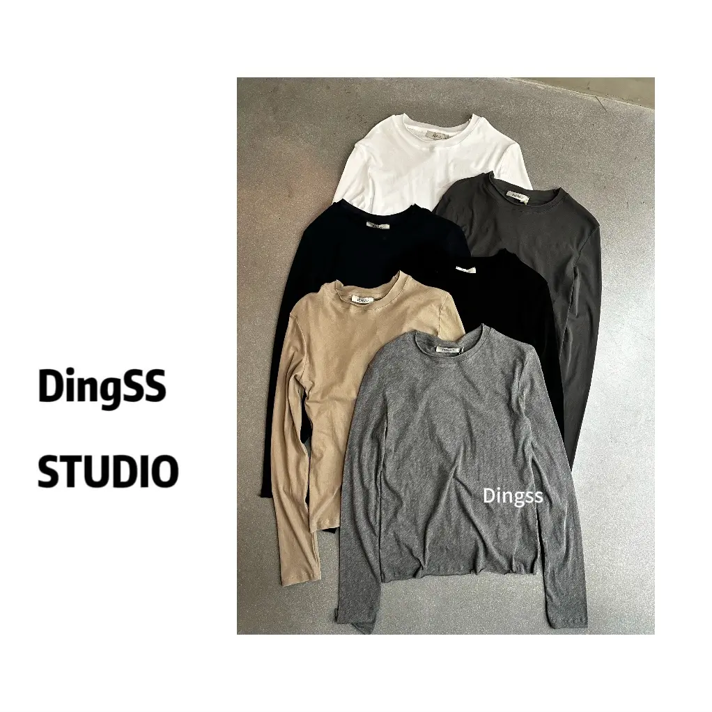 【珊珊推荐】韩简T恤 长袖INS风圆领极简风修身圆领韩版时尚打底T恤