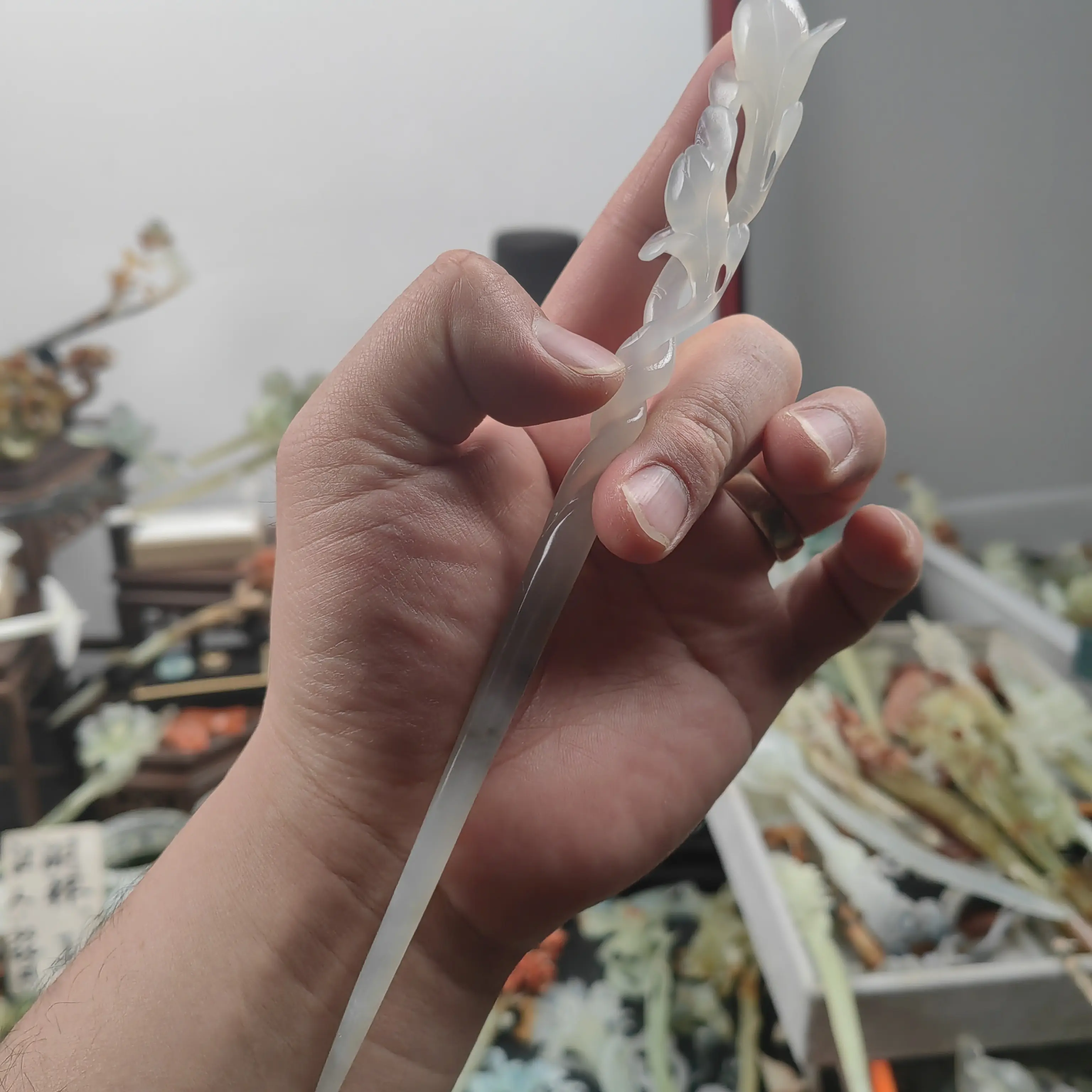 古风简约现代气质铃兰花发簪女盘发汉服头饰