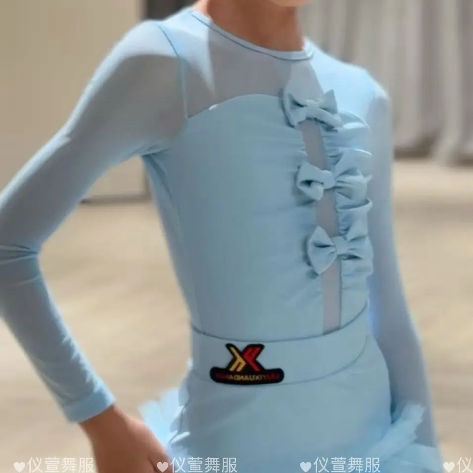 秋冬新款女公主风甜美极简风演出服练功服拉丁舞女童拉丁服分体