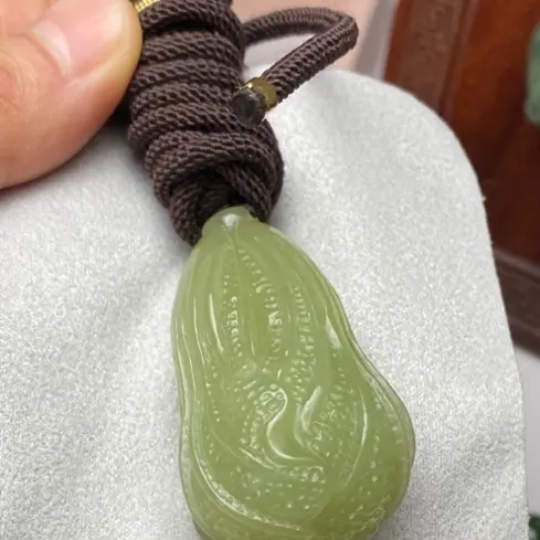 和田玉精工黄玉油脂白菜百财吊坠【新人福利，谢绝议价感谢】
