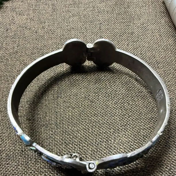 足银珐琅手镯 旧藏珐琅银手镯很精致
