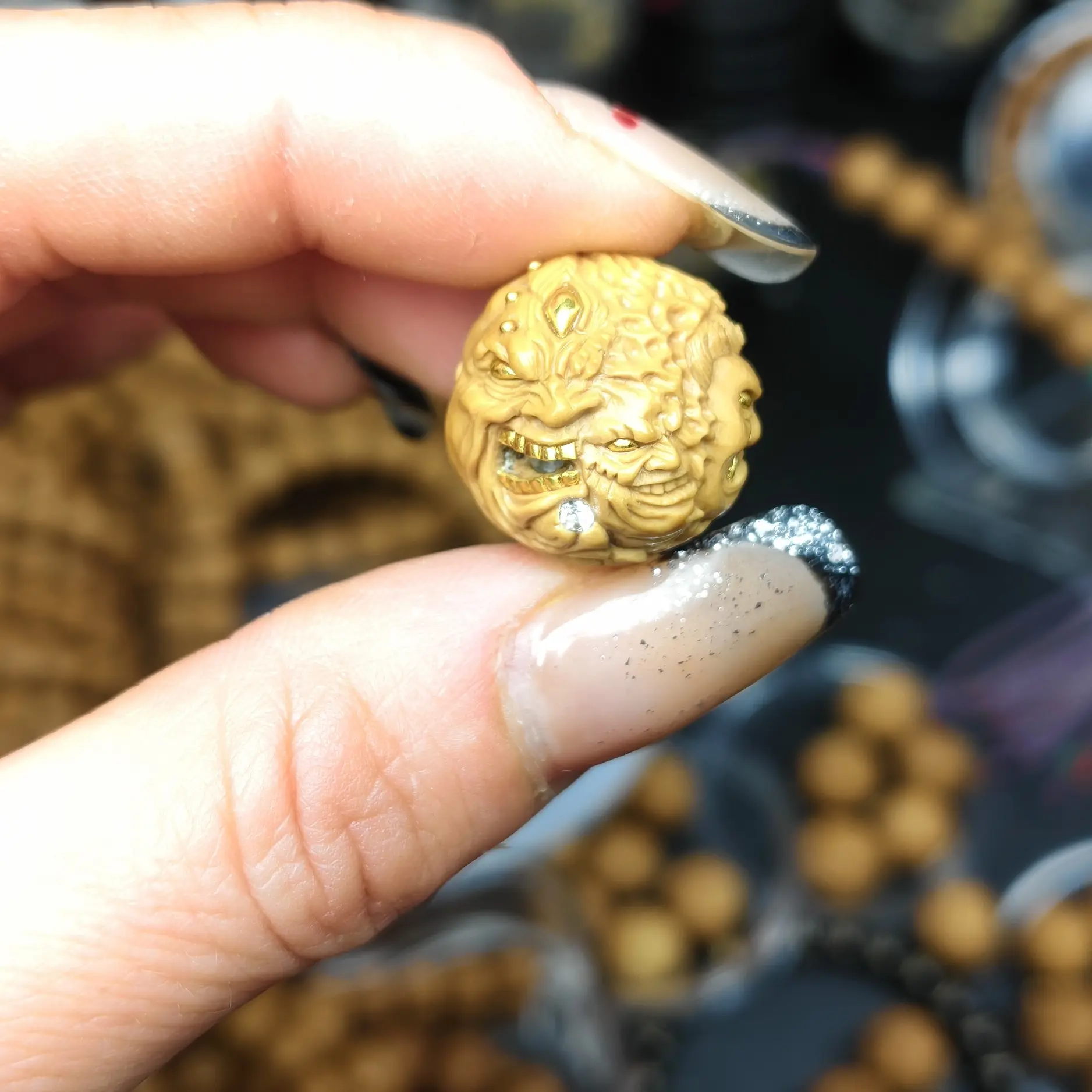 【24k】镶金夺面亡灵猴头单颗镶嵌配饰全网火爆18＋可定制