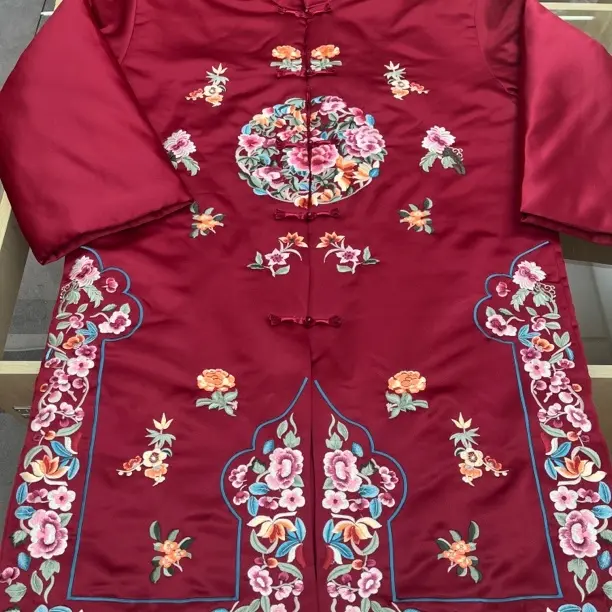 女士国风传统绣花牡丹花中老年服装套装