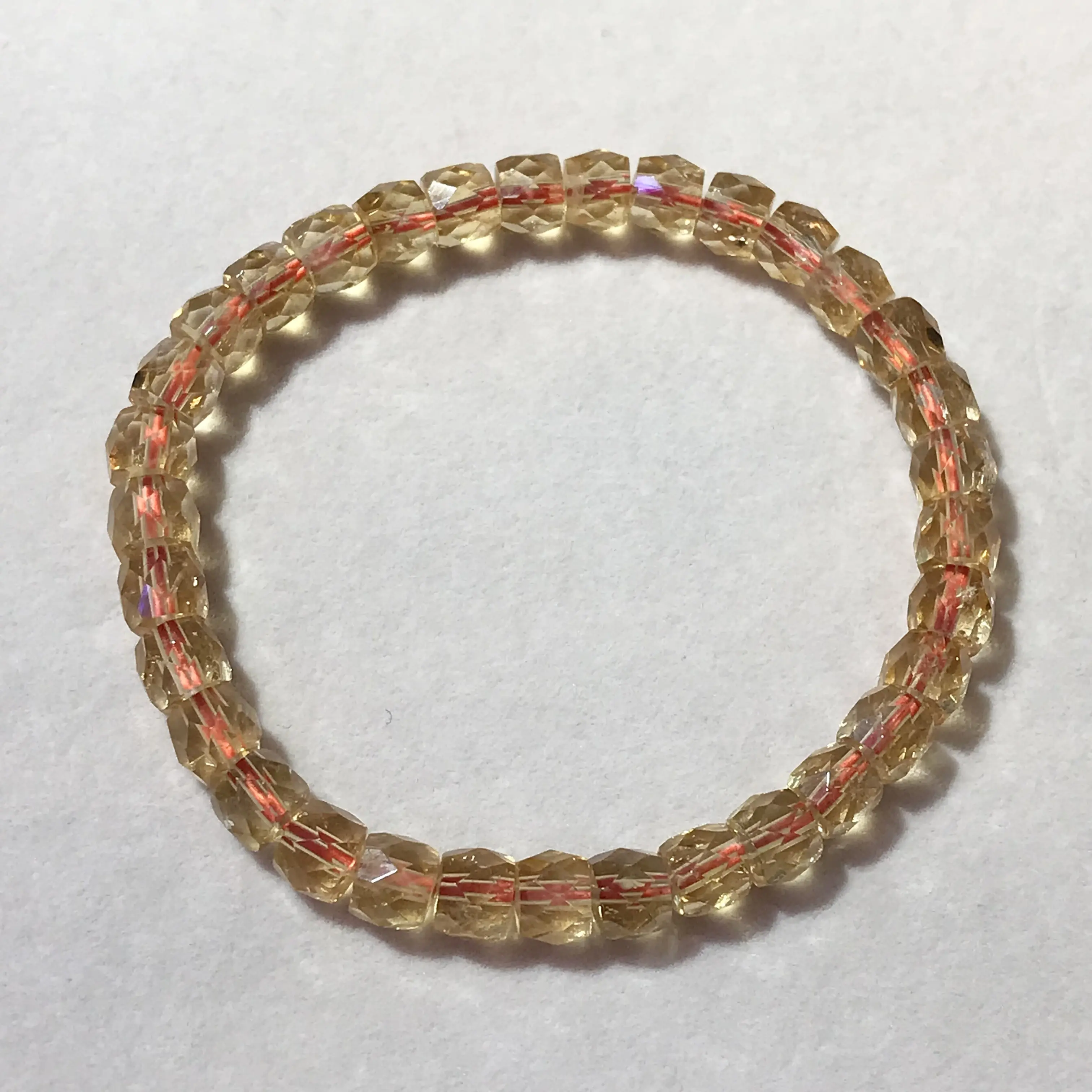 天然巴西黄水晶切面手链女款简约多样性发其一6mm