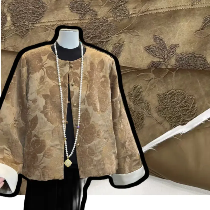 羊驼棉绗缝炒色提花面料