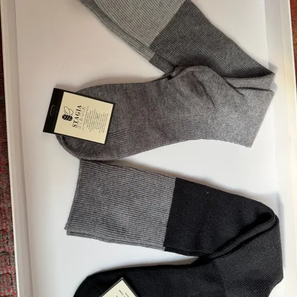 韩版拼色坑条中筒堆堆袜女秋冬加厚保暖百搭外穿长袜