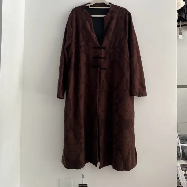 新中式国风加棉风衣外套适合秋冬季穿着