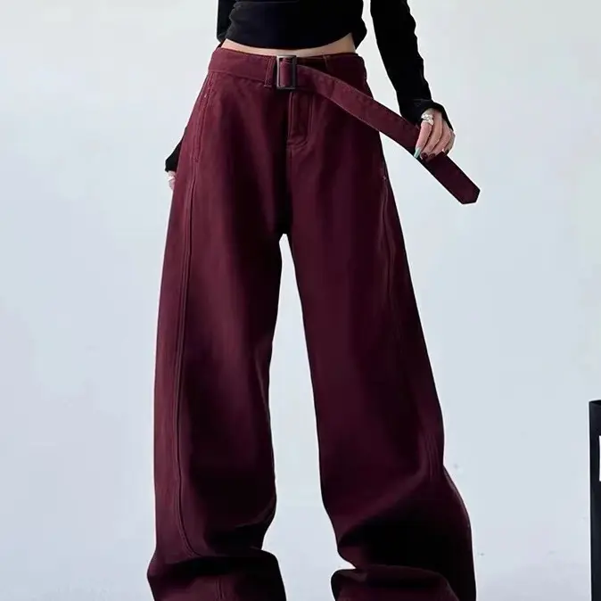 直筒裤高腰牛仔裤微胖高个子裤子裤子运动百搭牛仔9151