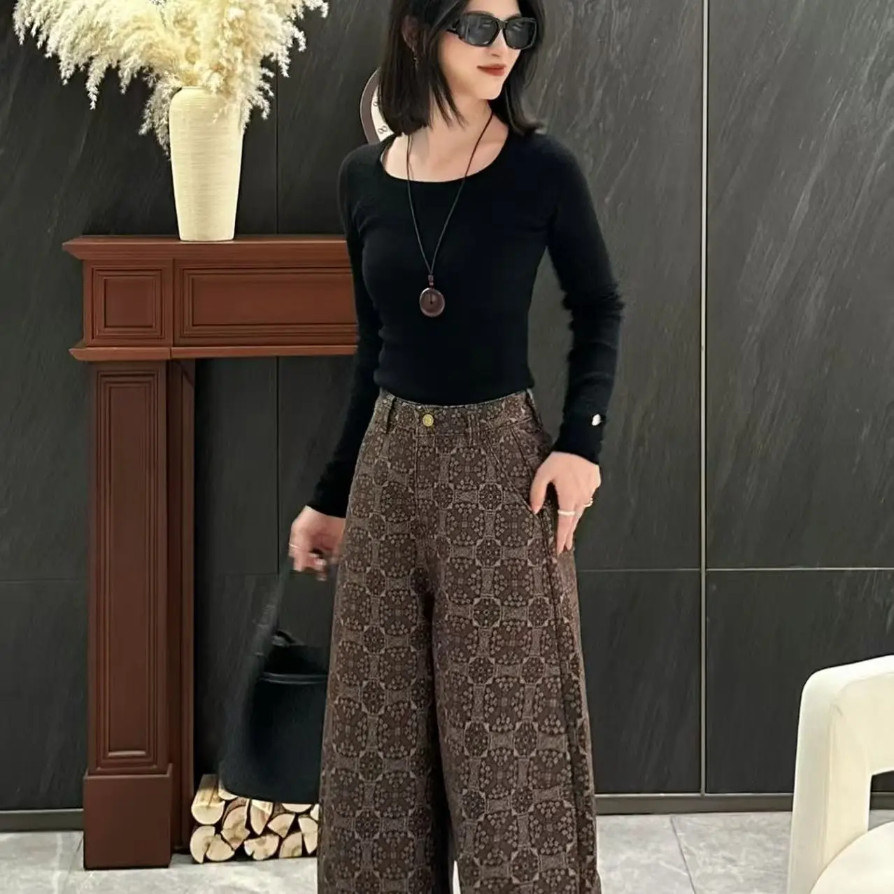 2025欧版冬季白搭款中腰九分加绒最新款