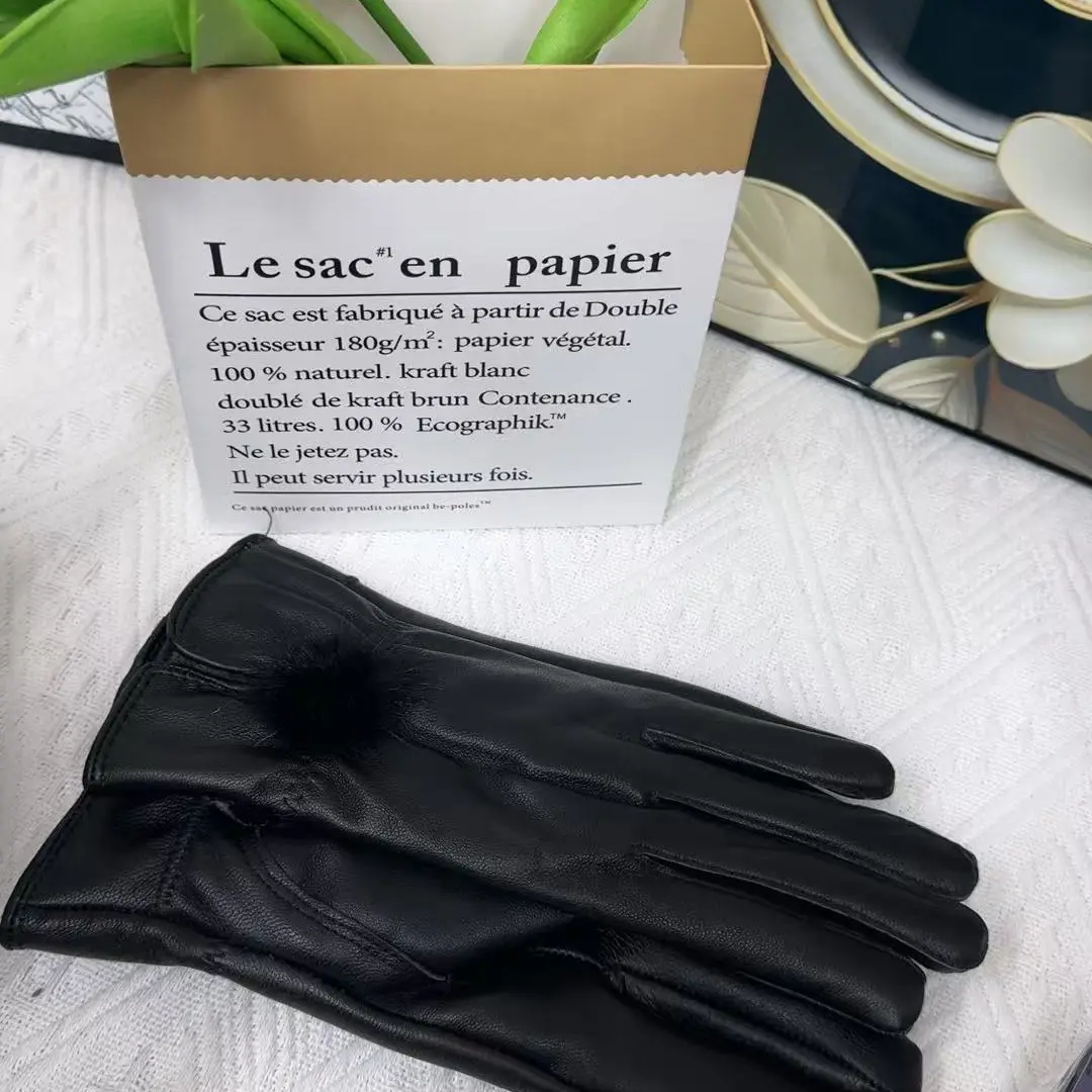 头层真皮手套女士冬季加绒加厚保暖骑车骑行薄款绵时尚