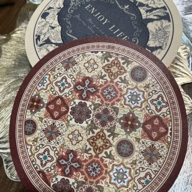 2片复古风吸水隔热垫25cm
