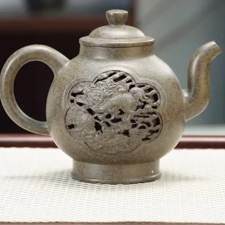 宜兴紫砂壶功夫泡茶茶具全手工柴烧壶宫灯圆壶